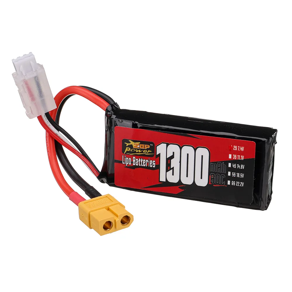 ZOP Power 2S 7.4V 1300mAh 60C LiPo Battery XT60 Plug for RC Drone ZOP Power 2S 7.4V 1300mAh 60C LiPo Battery XT60 Plug for RC Drone