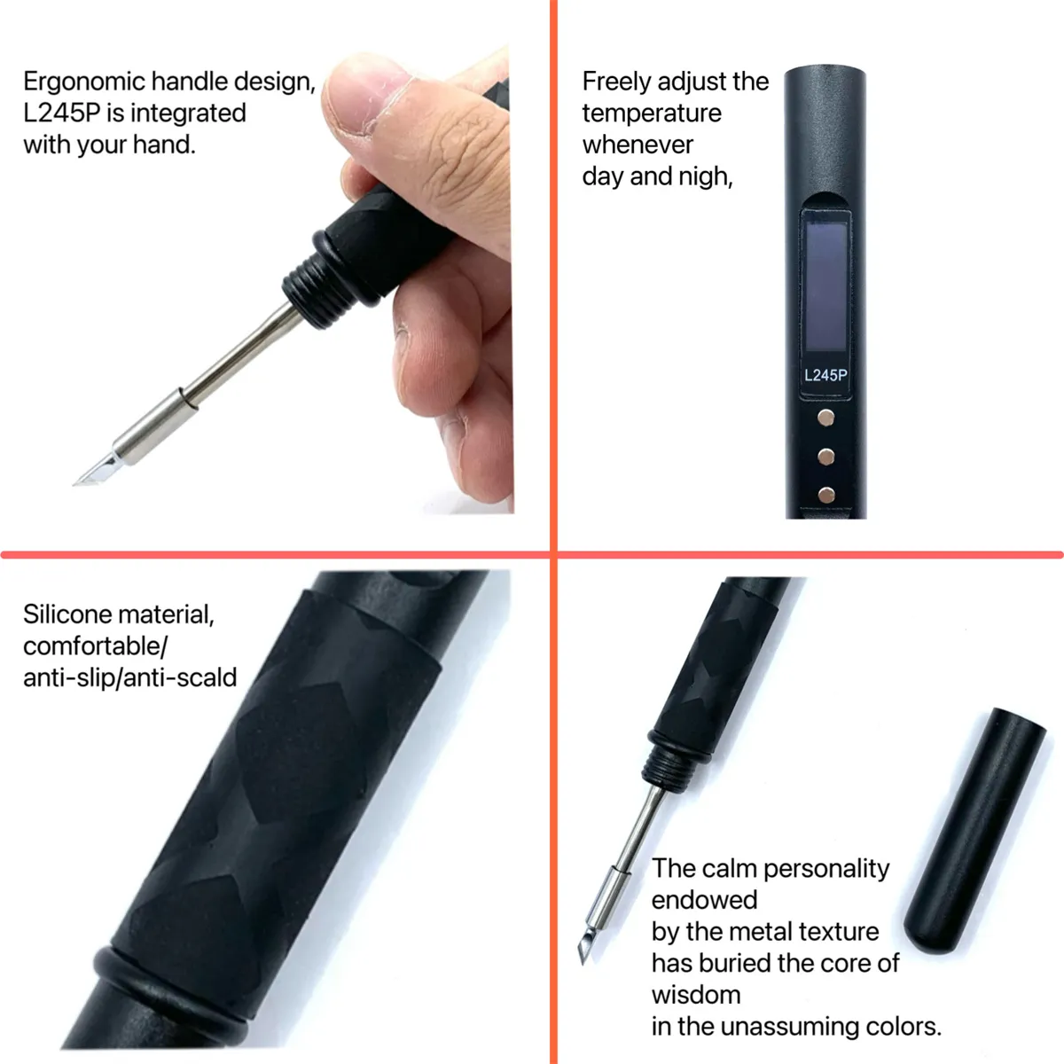 L245P Smart Soldering Iron CNC Metal Case Dual PD/DC Power 65W-100W Fast Heating 0.91inch OLED Display Best for DIY Projects L245P Smart Soldering Iron CNC Metal Case Dual PD/DC Power 65W-100W Fast Heating 0.91inch OLED Display Best for DIY Projects
