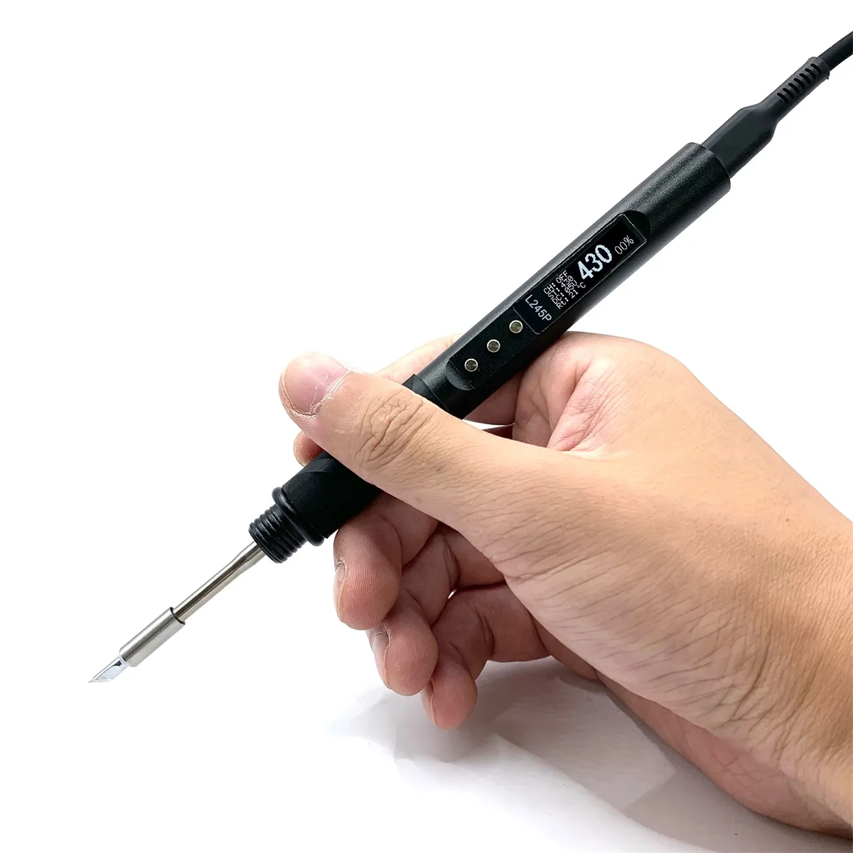 L245P Smart Soldering Iron CNC Metal Case Dual PD/DC Power 65W-100W Fast Heating 0.91inch OLED Display Best for DIY Projects L245P Smart Soldering Iron CNC Metal Case Dual PD/DC Power 65W-100W Fast Heating 0.91inch OLED Display Best for DIY Projects