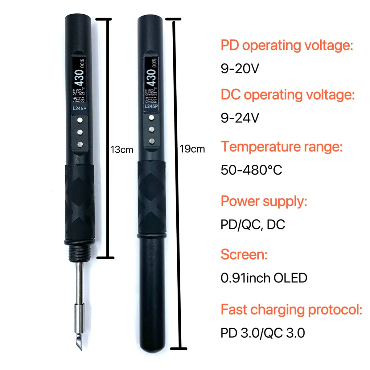 L245P Smart Soldering Iron CNC Metal Case Dual PD/DC Power 65W-100W Fast Heating 0.91inch OLED Display Best for DIY Projects L245P Smart Soldering Iron CNC Metal Case Dual PD/DC Power 65W-100W Fast Heating 0.91inch OLED Display Best for DIY Projects