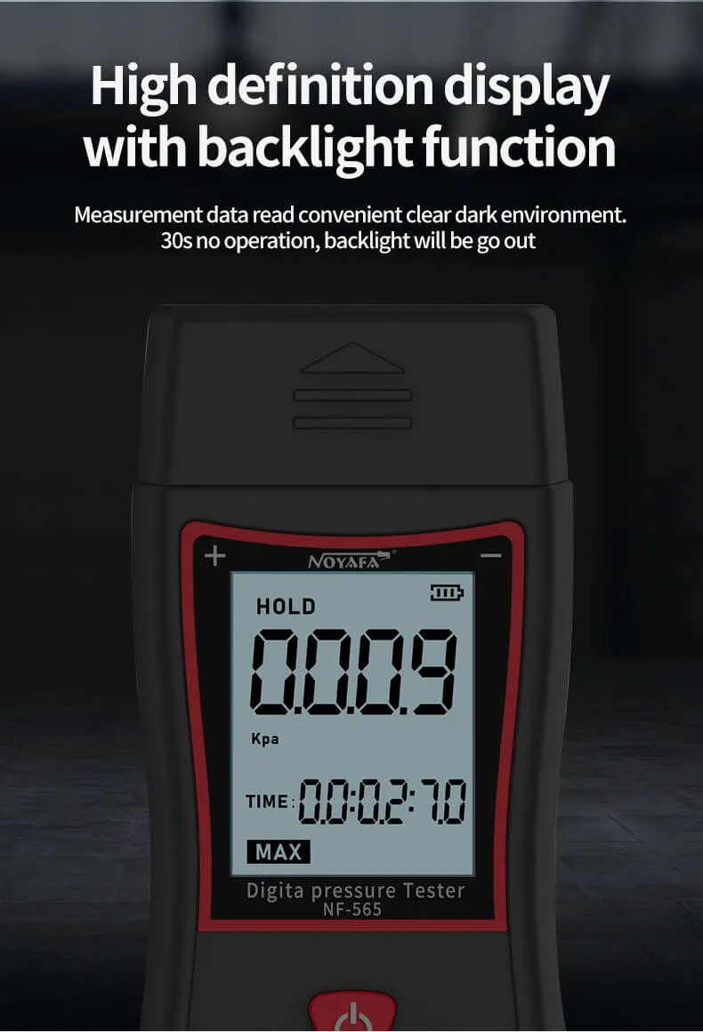 Noyafa NF-565 Digital Manometer HVAC Air Pressure Differential Pressure Gauge With 11 Units Backlight