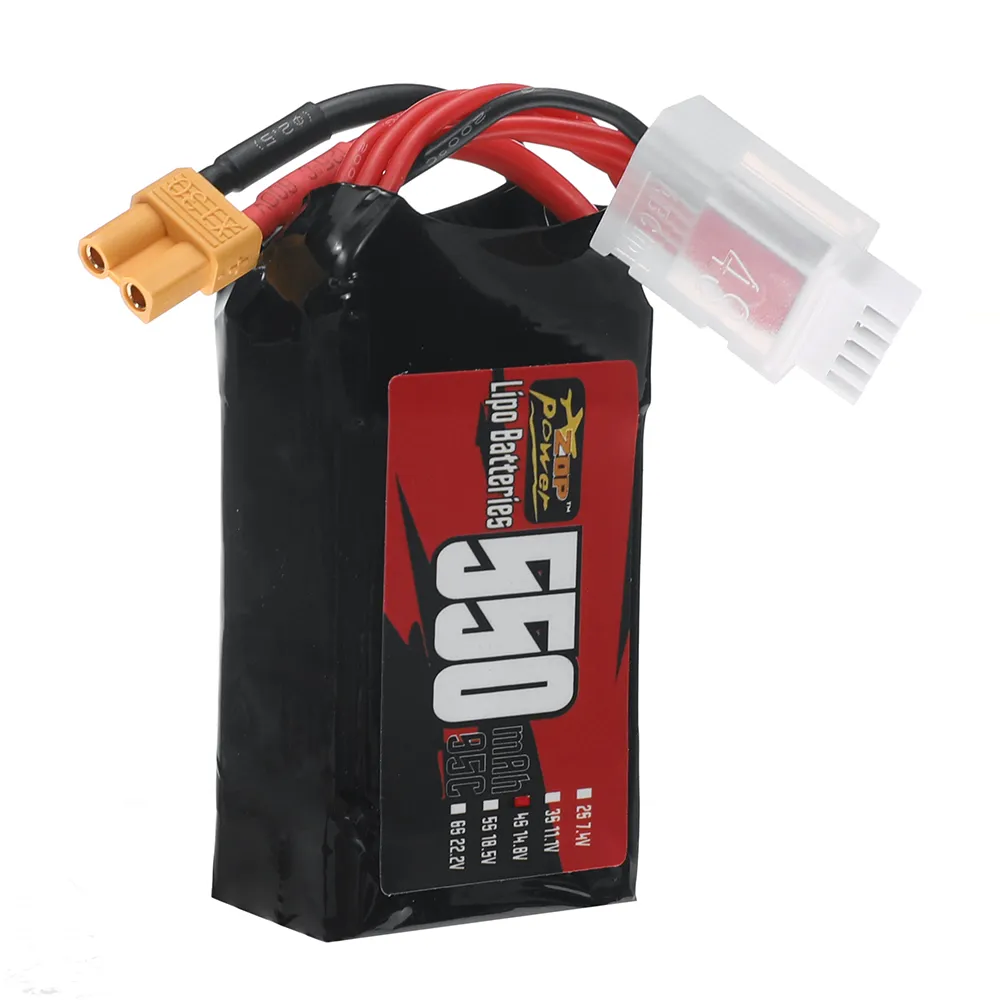 ZOP Power 4S 14.8V 550mAh 95C 8.14Wh LiPo Battery XT30 Plug for RC Drone FPV Racing ZOP Power 4S 14.8V 550mAh 95C 8.14Wh LiPo Battery XT30 Plug for RC Drone FPV Racing