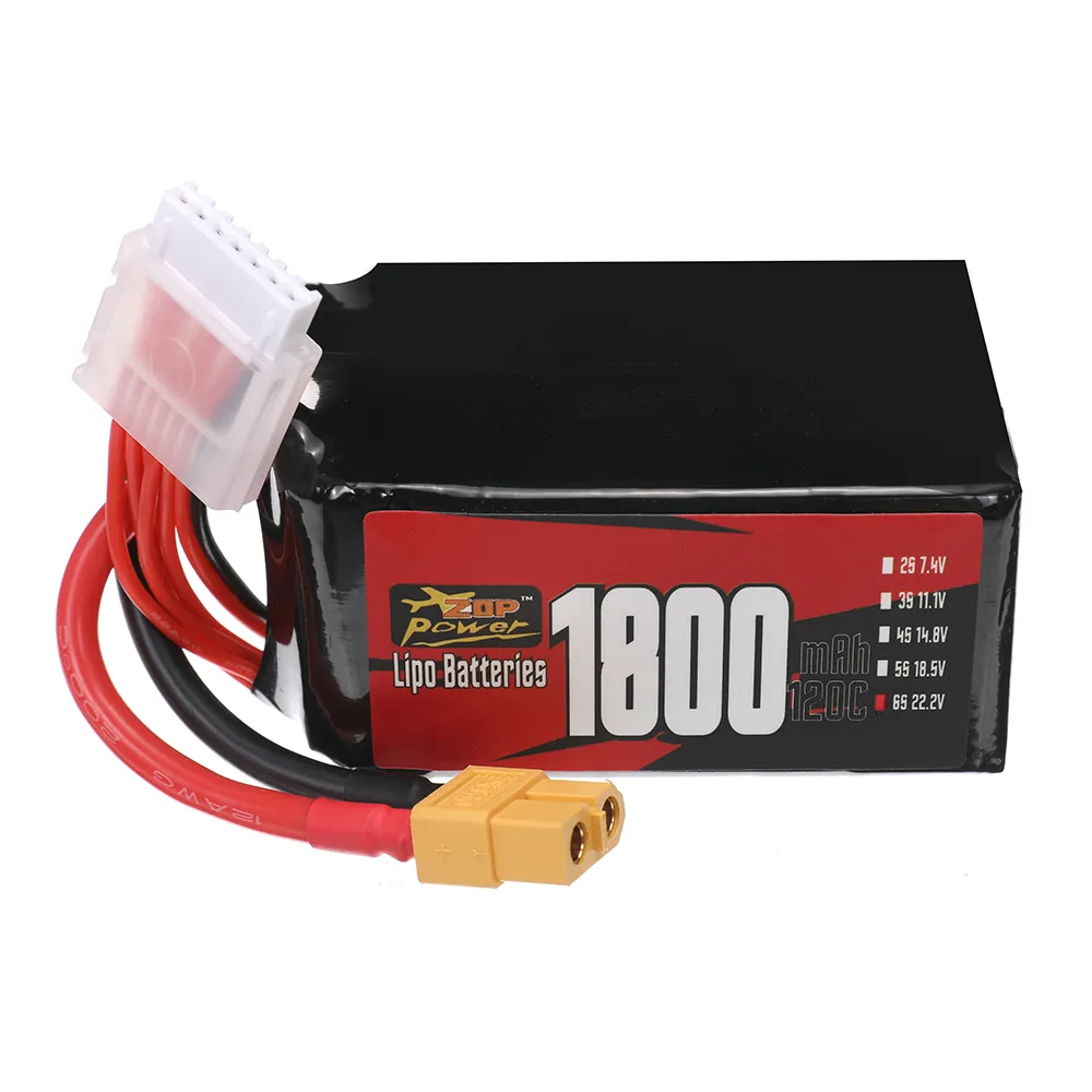 ZOP Power 6S 22.2V 1800mAh 120C 39.96Wh LiPo Battery XT60 Plug for RC Drone FPV Racing ZOP Power 6S 22.2V 1800mAh 120C 39.96Wh LiPo Battery XT60 Plug for RC Drone FPV Racing