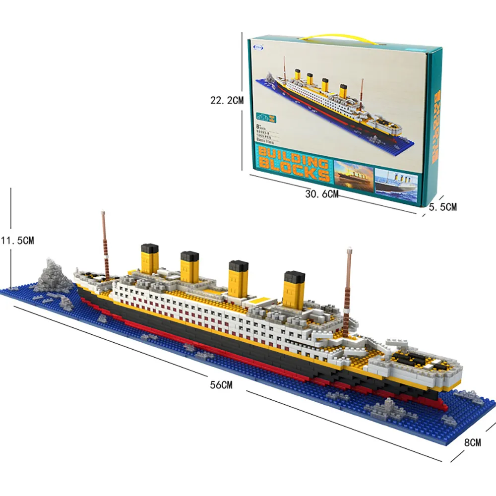 1860pcs Titanic Model Micro Blocks Building Set Puzzle DIY Educational Toy Gift for Adults Children 1860pcs Titanic Model Micro Blocks Building Set Puzzle DIY Educational Toy Gift for Adults Children