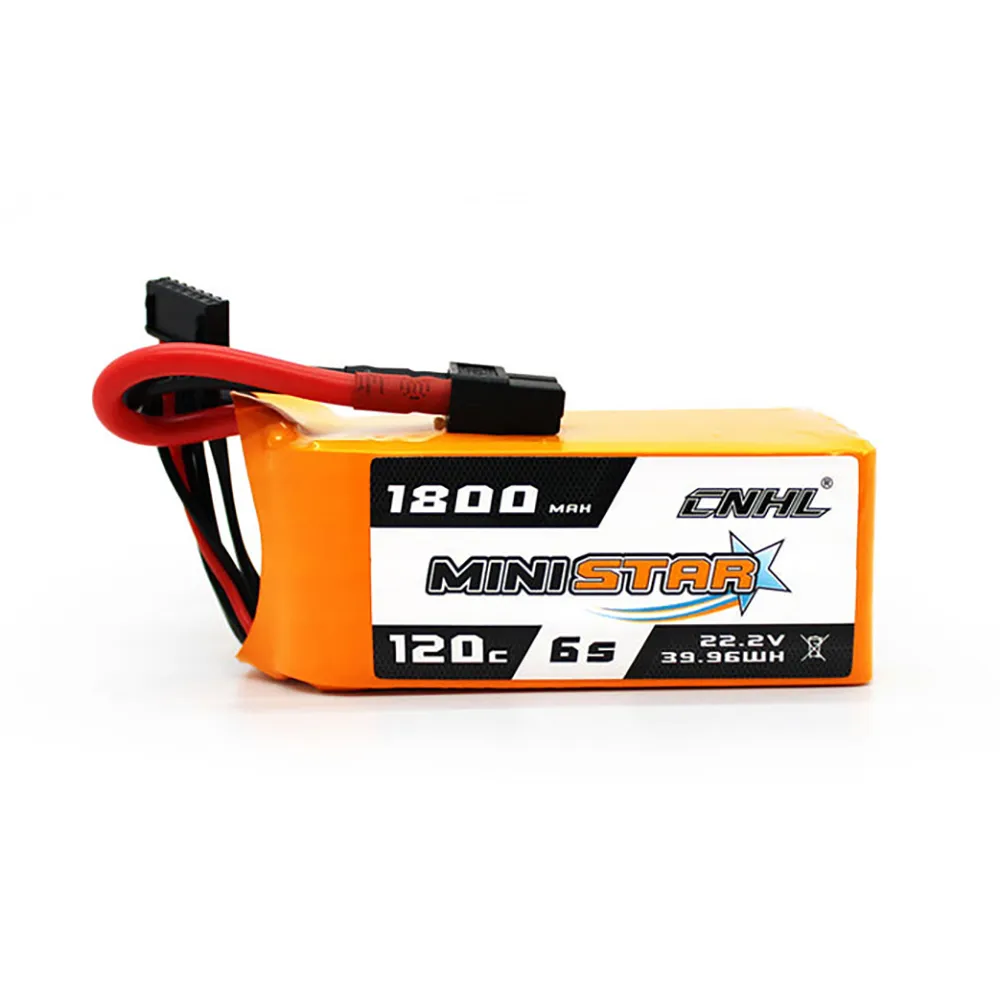 CNHL MiniStar 22.2V 1800mAh 120C 6S LiPo Battery XT60 Plug for RC Drone FPV Racing CNHL MiniStar 22.2V 1800mAh 120C 6S LiPo Battery XT60 Plug for RC Drone FPV Racing