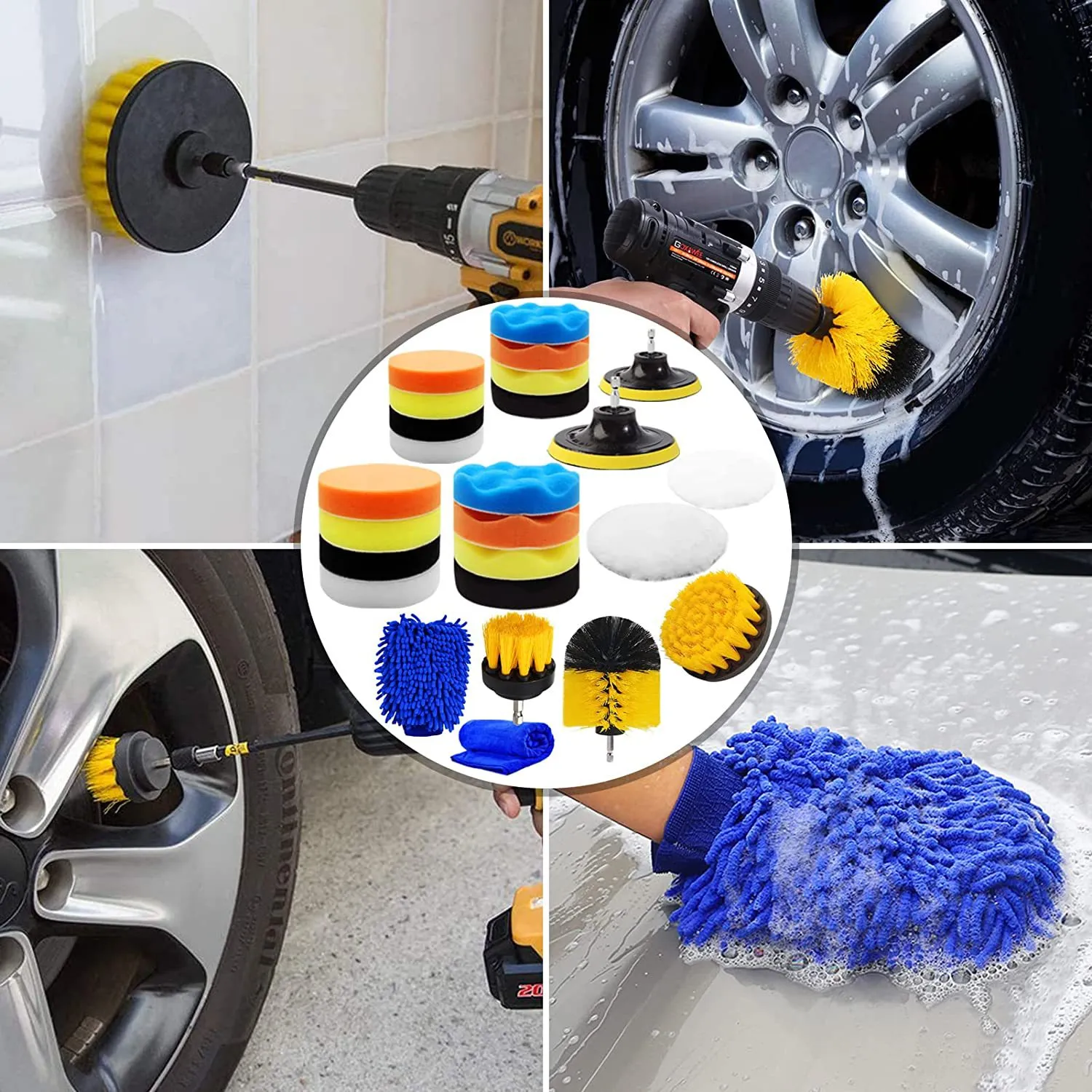 25PCS カーケアクリーニングツールセット 電動ドリルブラシ 車のホイールタイヤと隙間洗浄ドリル研磨パッドドリルブラシキット 25PCS カーケアクリーニングツールセット 電動ドリルブラシ 車のホイールタイヤと隙間洗浄ドリル研磨パッドドリルブラシキット