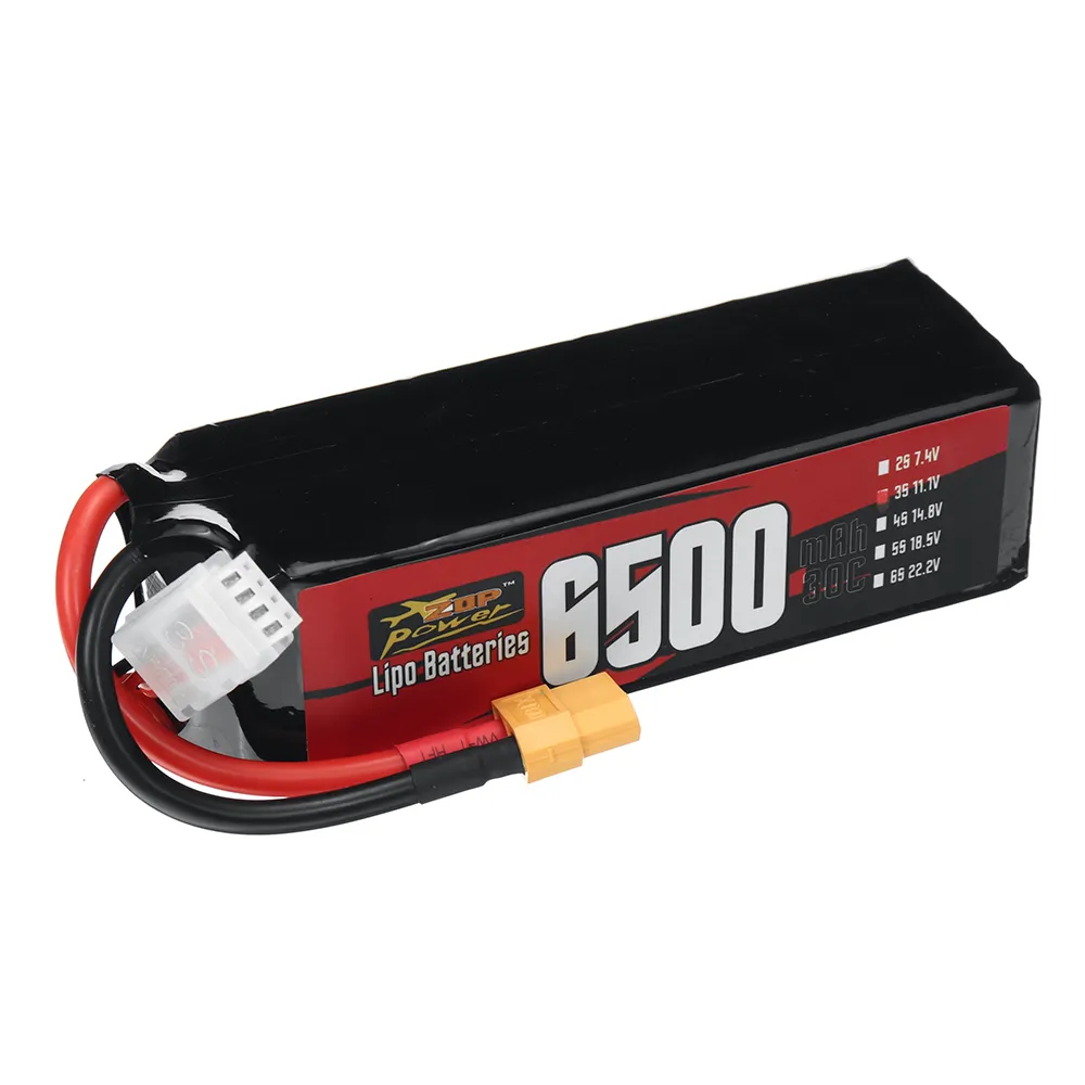 ZOP Power 3S 11.1V 6500mAh 30C 72.15Wh LiPo Battery XT60 Plug for RC Car ZOP Power 3S 11.1V 6500mAh 30C 72.15Wh LiPo Battery XT60 Plug for RC Car