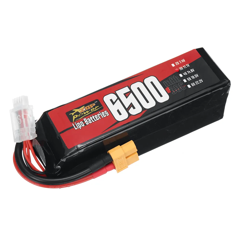 ZOP Power 3S 11.1V 6500mAh 30C 72.15Wh LiPo Battery XT60 Plug for RC Car ZOP Power 3S 11.1V 6500mAh 30C 72.15Wh LiPo Battery XT60 Plug for RC Car