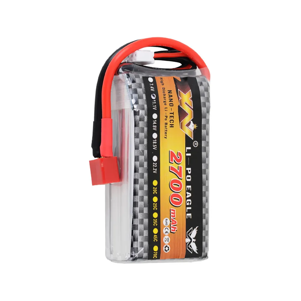 XW Power 11.1V 2700mAh 25C 3S LiPo Battery T Deans Plug for RC Car