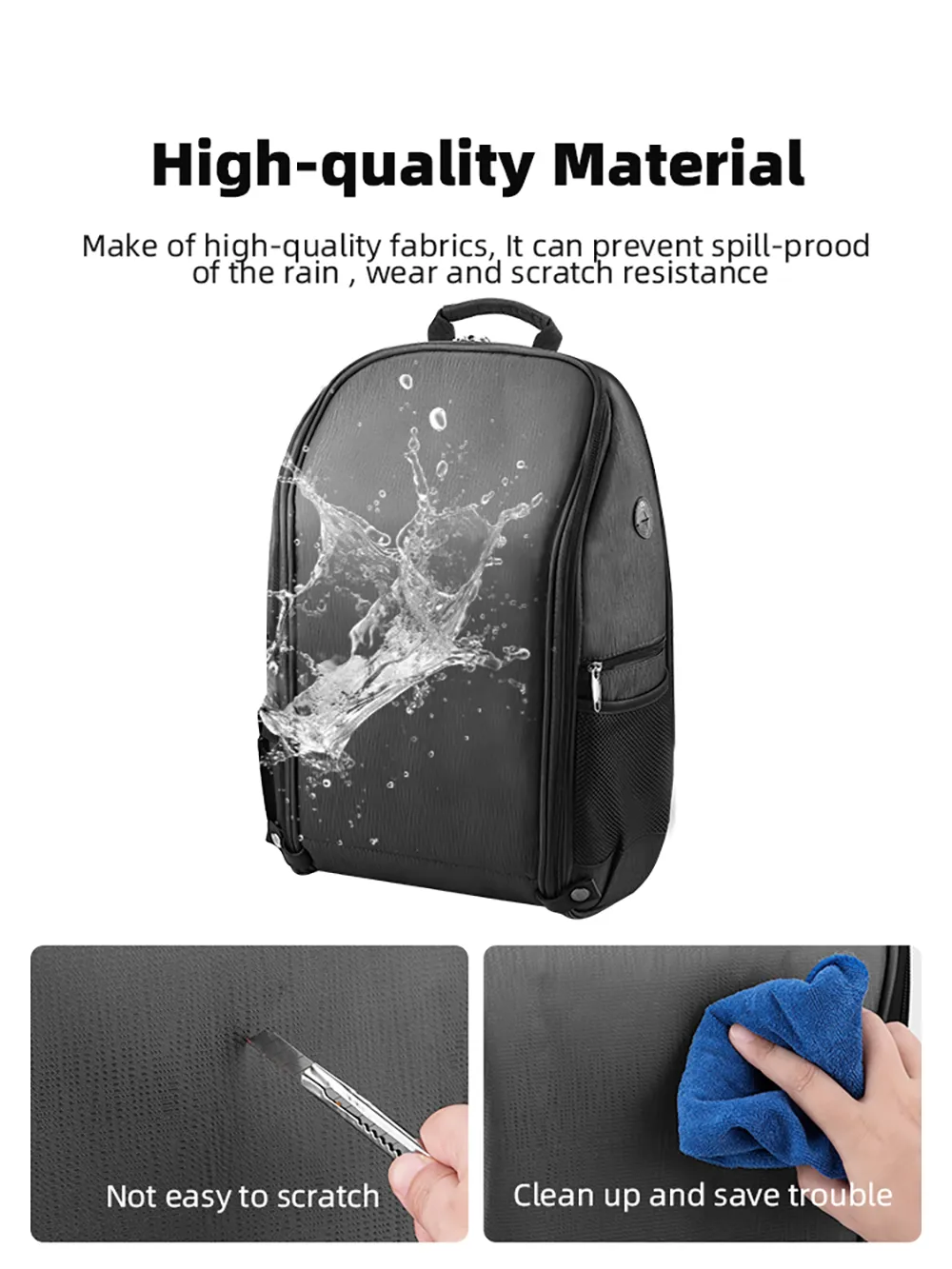 BRDRC Portable Waterproof Backpack Shoulder Storage Bag Carrying Box Case Suitcase High Capacity for DJI AIR 3 RC Drone