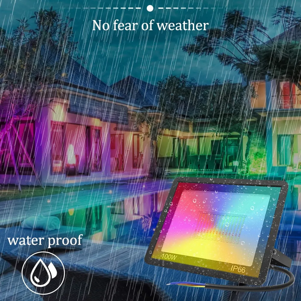LED Reflector RGB Smart Floodlight Outdoor Spotlight 30W 50W 100W Waterproof 220V Warm Cool Lighting Tuya WIFI Control for Alexa LED Reflector RGB Smart Floodlight Outdoor Spotlight 30W 50W 100W Waterproof 220V Warm Cool Lighting Tuya WIFI Control for Alexa