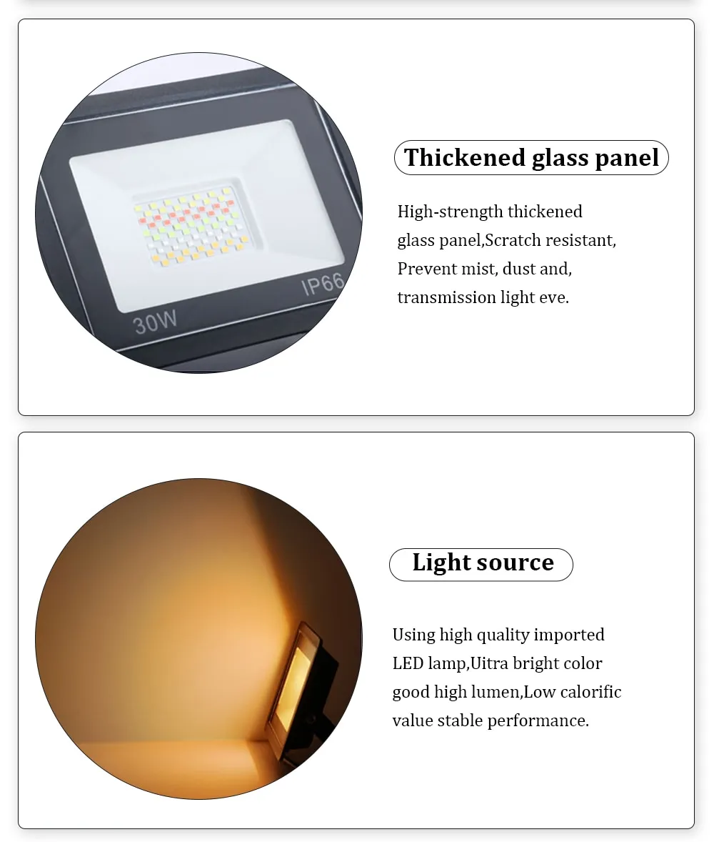 LED Reflector RGB Smart Floodlight Outdoor Spotlight 30W 50W 100W Waterproof 220V Warm Cool Lighting Tuya WIFI Control for Alexa LED Reflector RGB Smart Floodlight Outdoor Spotlight 30W 50W 100W Waterproof 220V Warm Cool Lighting Tuya WIFI Control for Alexa