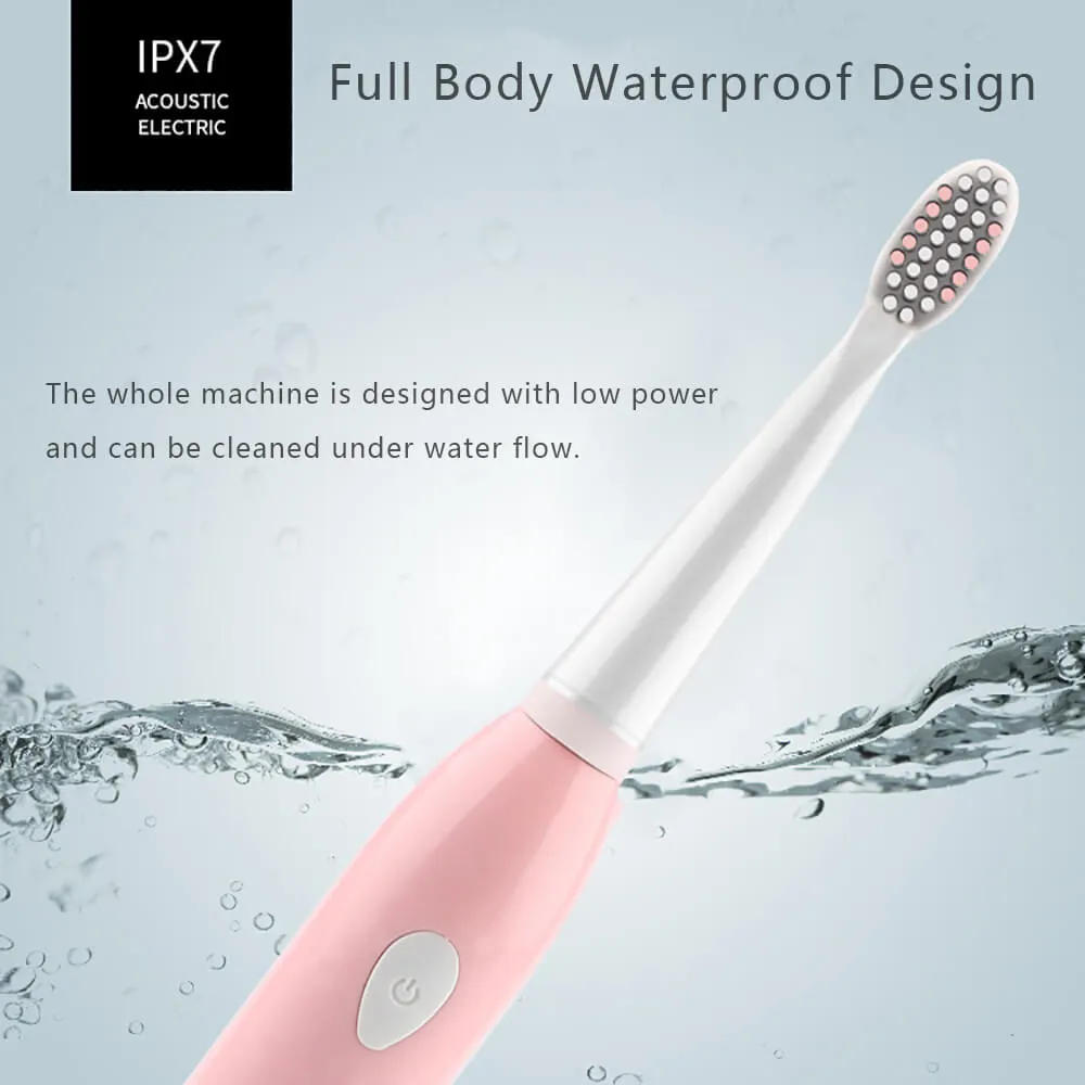 IPX7 Ultrasonic Electric Toothbrush 5 Modes USB Rechargeable Sonic Automatic Teeth Cleaner with 4 Brush Heads