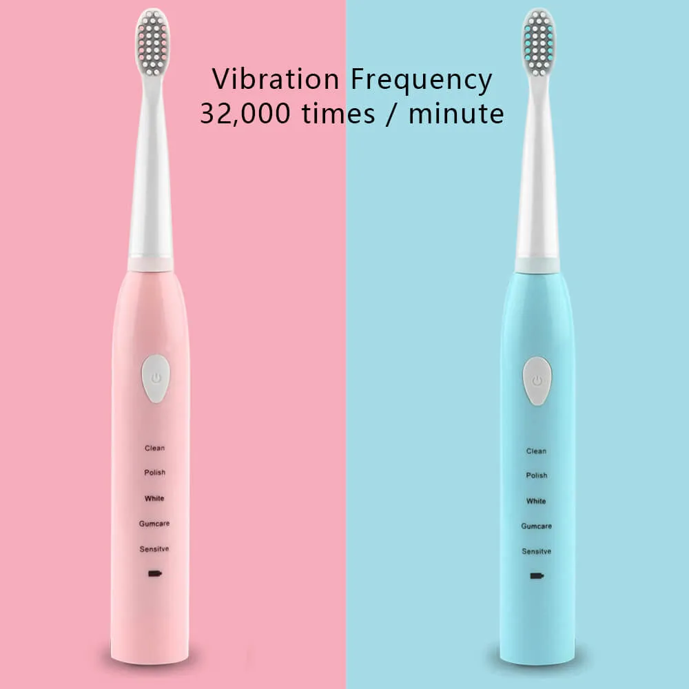 IPX7 Ultrasonic Electric Toothbrush 5 Modes USB Rechargeable Sonic Automatic Teeth Cleaner with 4 Brush Heads