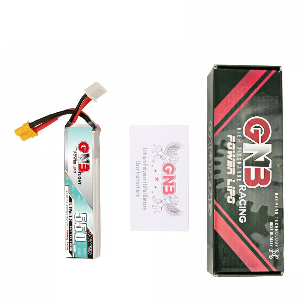 Gaoneng GNB 7.4V 550mAh 90C 2S XT30 Plug Lipo Battery for Happymodel Crux3 TinyGo Beta75 Pro Whoop RC FPV Racing Drone