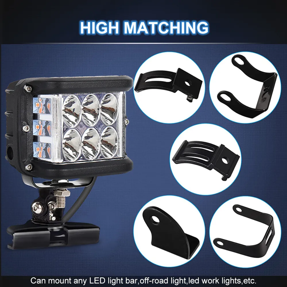 2pcs Universal Pillar Hood Adjustable Mounting Brackets LED Work Light Mounting Brackets Holder For Off Road SUV ATV 4WD 2pcs Universal Pillar Hood Adjustable Mounting Brackets LED Work Light Mounting Brackets Holder For Off Road SUV ATV 4WD