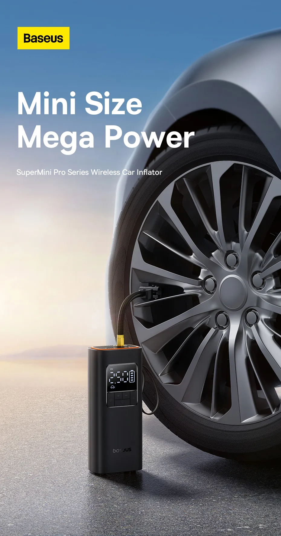 Baseus Pro High-powered Mini Wireless Car Air Pump Stylish and Efficient