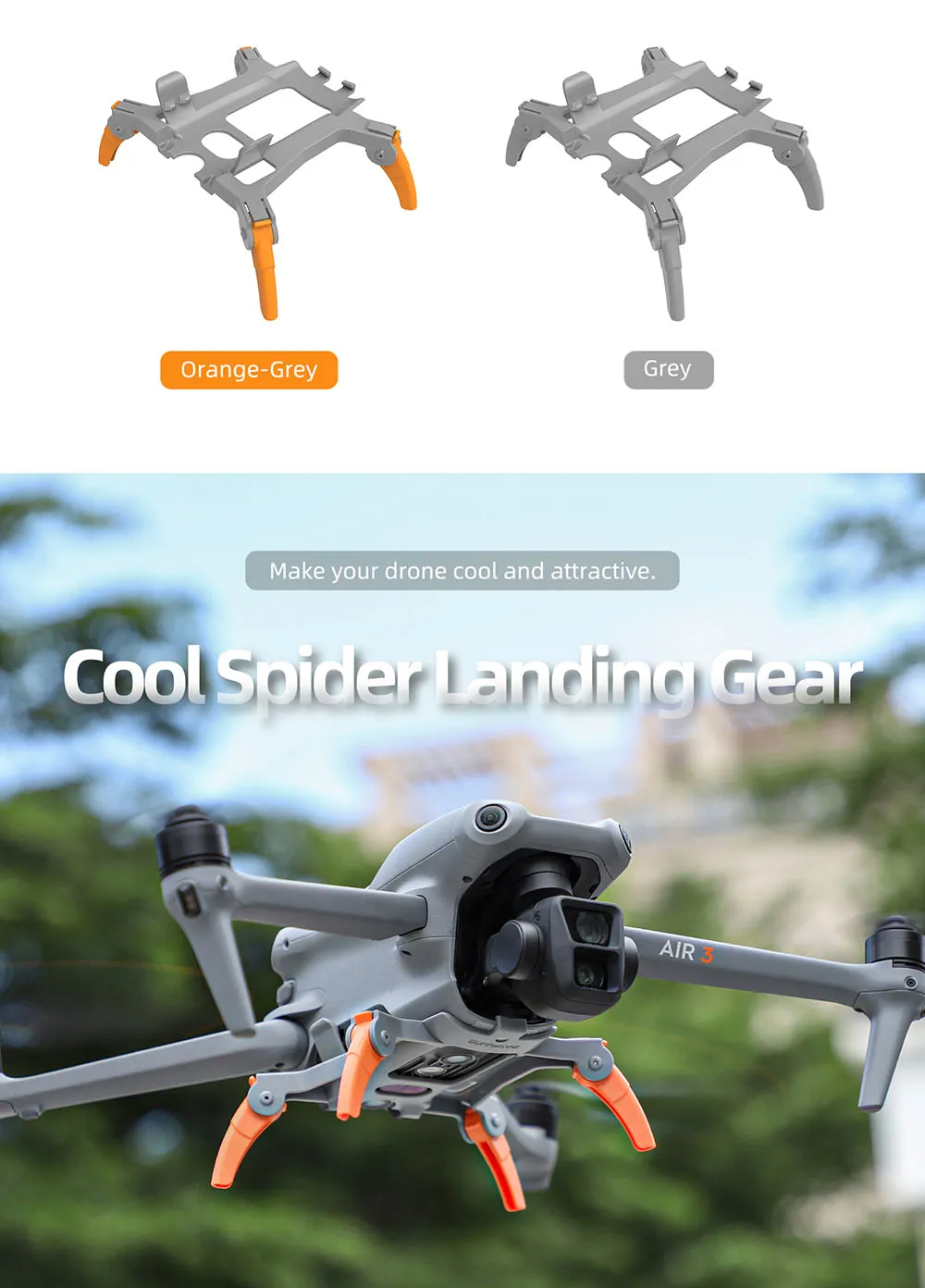 Sunnylife Foldable Extended Heightening Spider Landing Gear Legs Protector Support for DJI AIR 3 RC Drone Quadcopter Sunnylife Foldable Extended Heightening Spider Landing Gear Legs Protector Support for DJI AIR 3 RC Drone Quadcopter