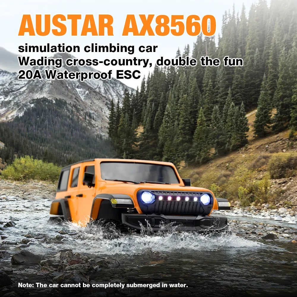 AUSTAR AX8560 1/18 2.4G RTR Waterproof RC Car Full Proportional Rock Crawler LED Light Off-Road Climbing Truck Vehicles Models Toys AUSTAR AX8560 1/18 2.4G RTR Waterproof RC Car Full Proportional Rock Crawler LED Light Off-Road Climbing Truck Vehicles Models Toys