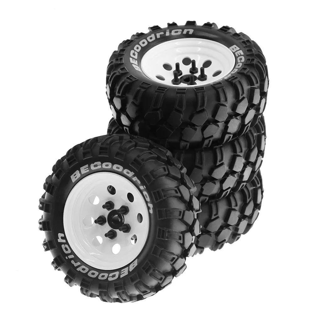 Pneus Off Road 4PCS Rodas 1,9 polegadas para 1/8 RC Racing Crawler Car FMS NT4 SCX10 W136 Peças de carro RC Adaptador sextavado de uma linha