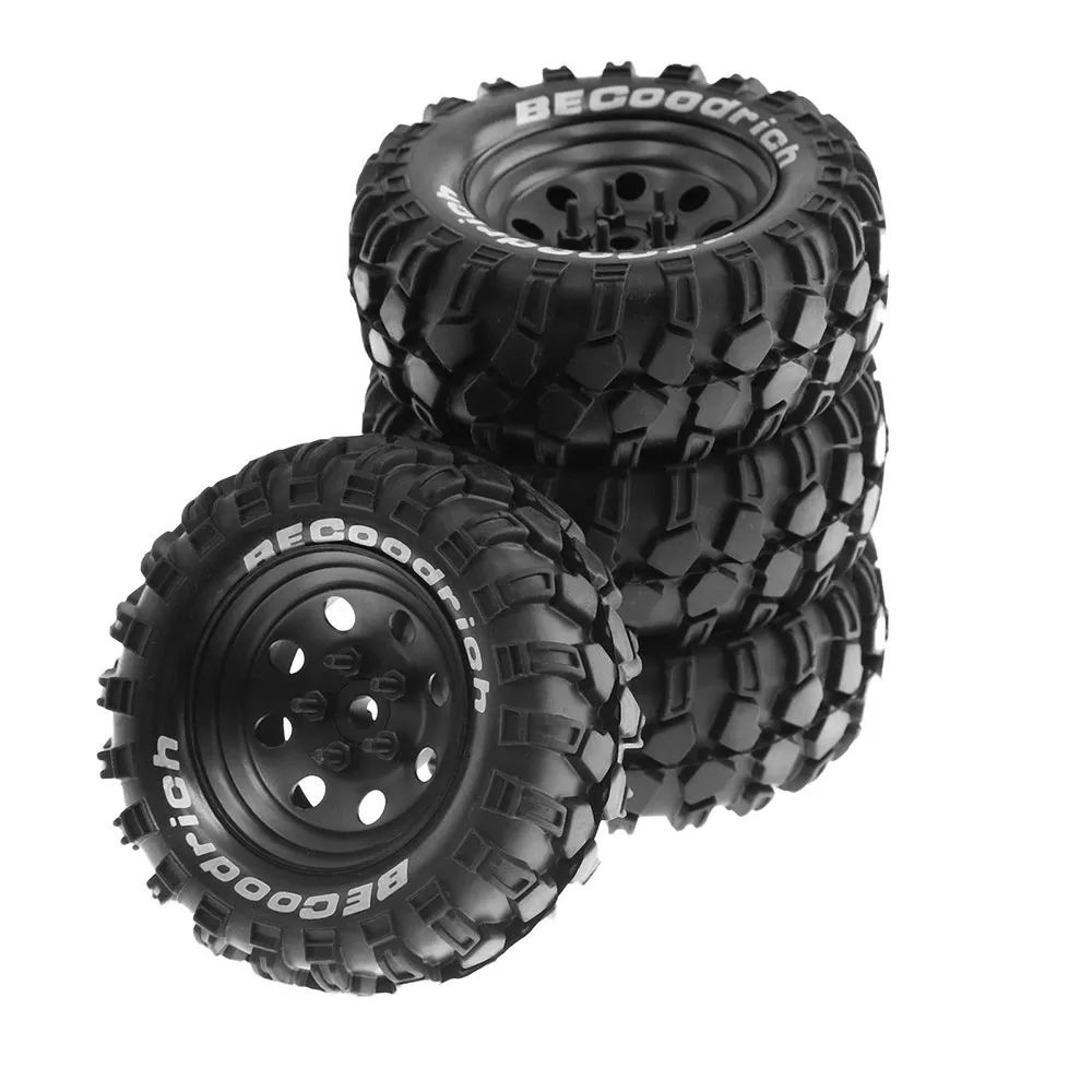 Pneus Off Road 4PCS Rodas 1,9 polegadas para 1/8 RC Racing Crawler Car FMS NT4 SCX10 W136 Peças de carro RC Adaptador sextavado de uma linha