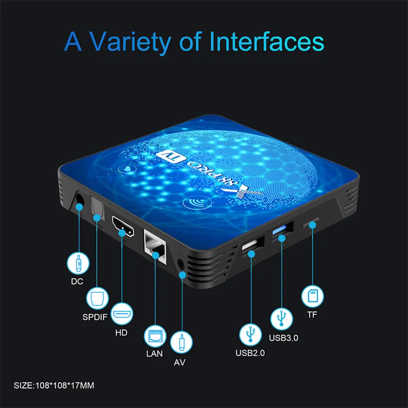X88 Pro Smart TV Box 4+32G Android 11 RK3318 2.4G/5.8G Dual Band WiFi BT5.0 3D Youtube 4K Set Top Box