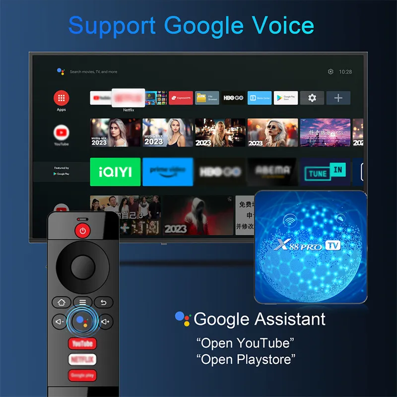 X88 Pro Smart TV Box 4+32G Android 11 RK3318 2.4G/5.8G Dual Band WiFi BT5.0 3D Youtube 4K Set Top Box