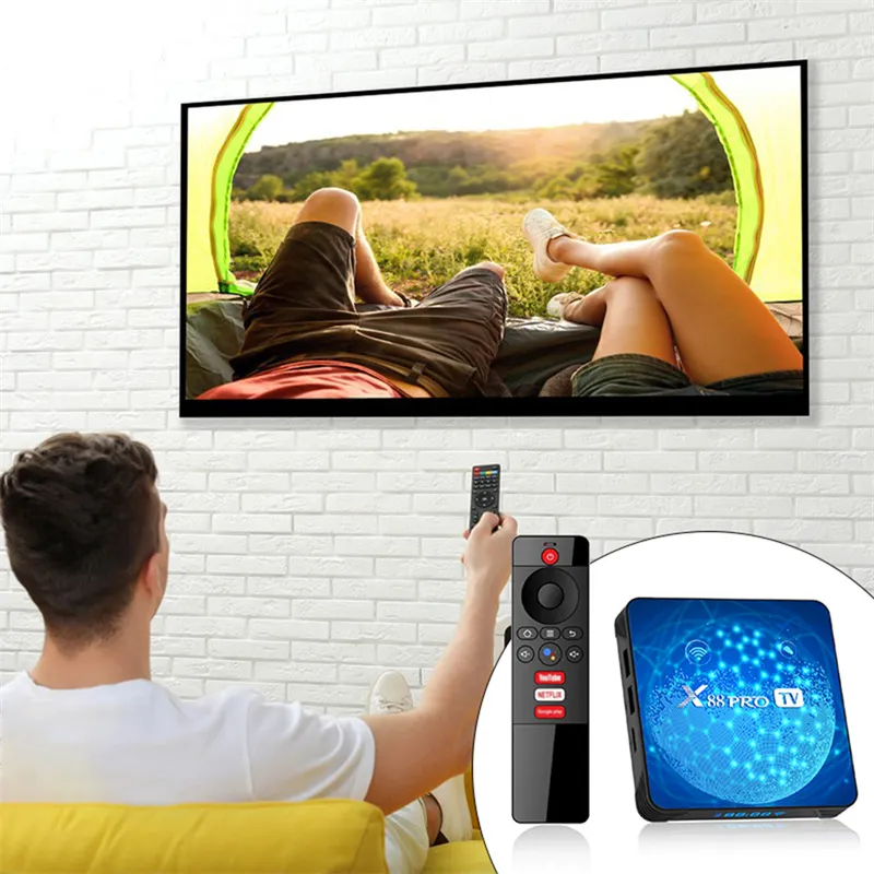 X88 Pro 2+16G Smart TV Box Android 11 RK3318 2.4G/5.8G Dual Band WiFi BT5.0 3D Youtube 4K Set Top Box