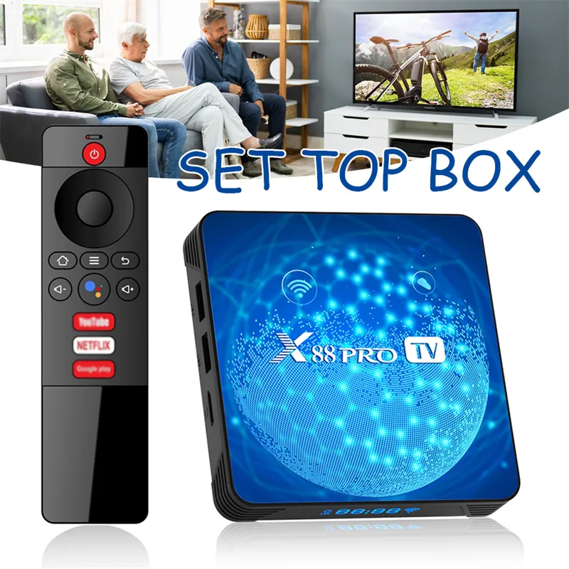 X88 Pro 2+16G Smart TV Box Android 11 RK3318 2.4G/5.8G Dual Band WiFi BT5.0 3D Youtube 4K Set Top Box