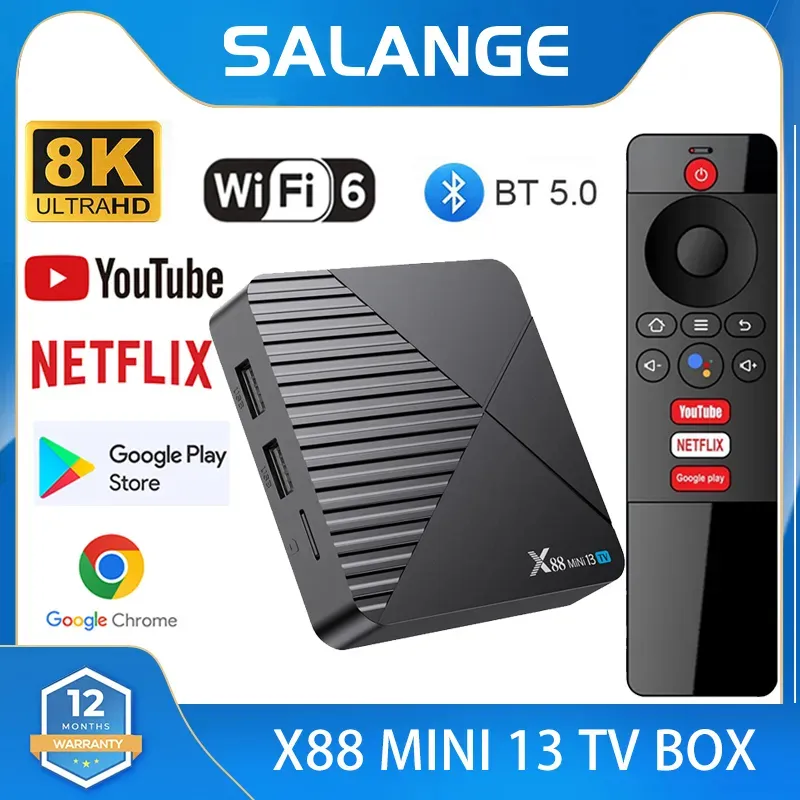 [2+16G]X88 Mini 13 TV BOX Android Smart TV Box RK3528 8K WIFI6 BT Voice Remote Control Media Player TV Receiver Set Top Box