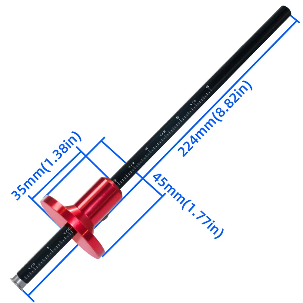 Wheel Marking Gauge Woodworking Scriber Dual Inch & MM Scale Parallel Line Drawing Mortise Measuring