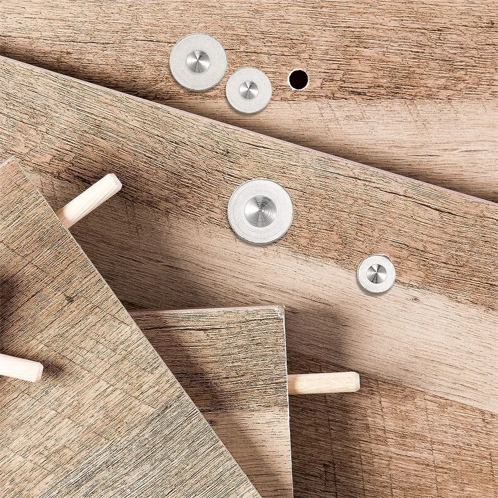 Alloy Steel Dowel and Tenon Center Transfer Plugs 20 Pieces 1/4 Inch Silver Durable Easy to Use for Precise Woodworking Projects Alloy Steel Dowel and Tenon Center Transfer Plugs 20 Pieces 1/4 Inch Silver Durable Easy to Use for Precise Woodworking Projects