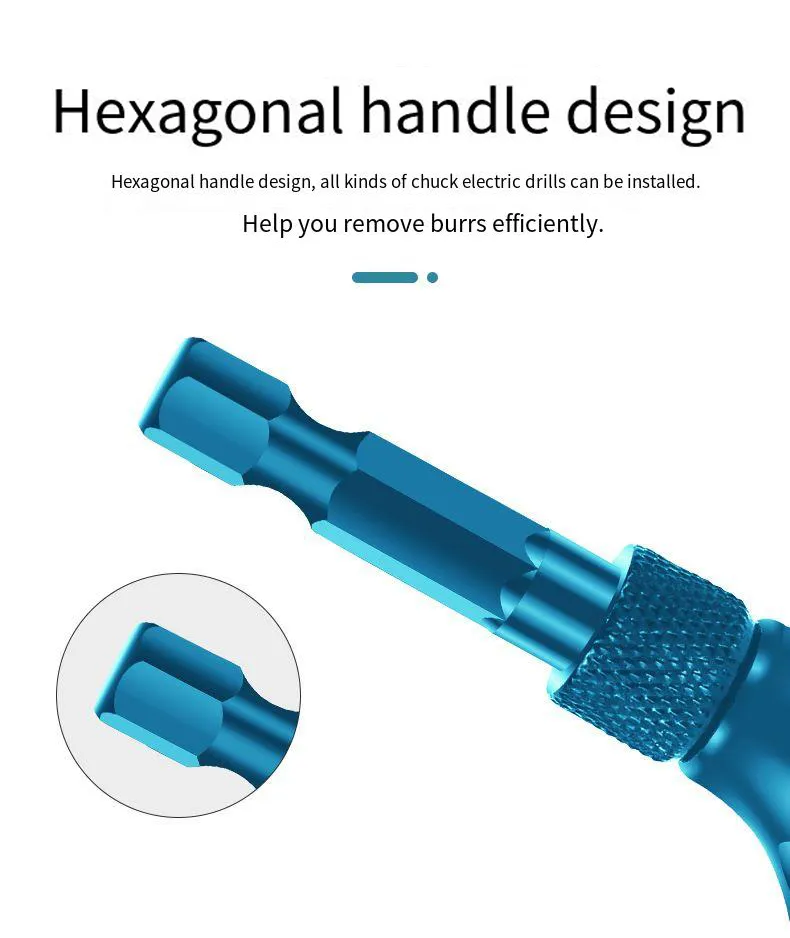 Deburring External Chamfer Tool Metal Edge Burr Removal Tool Hex Shank Triple Flute Deburring Drill For Repair Bolt Thread Parts