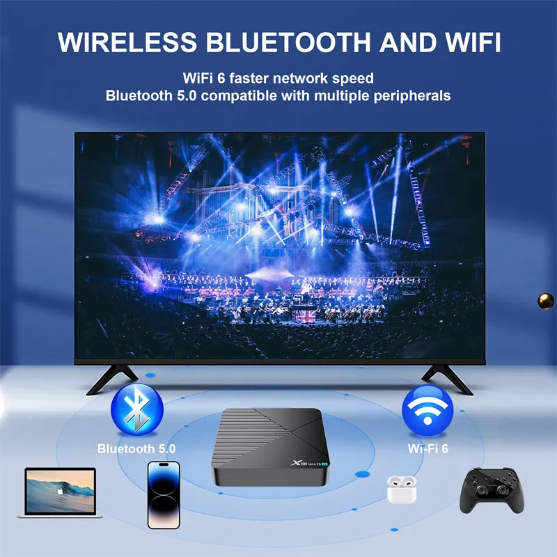 X88 Mini 13 TV BOX Android 13 4+32G Smart TV Box RK3528 8K WIFI6 BT Voice Remote Control Media Player TV Receiver Set Top Box