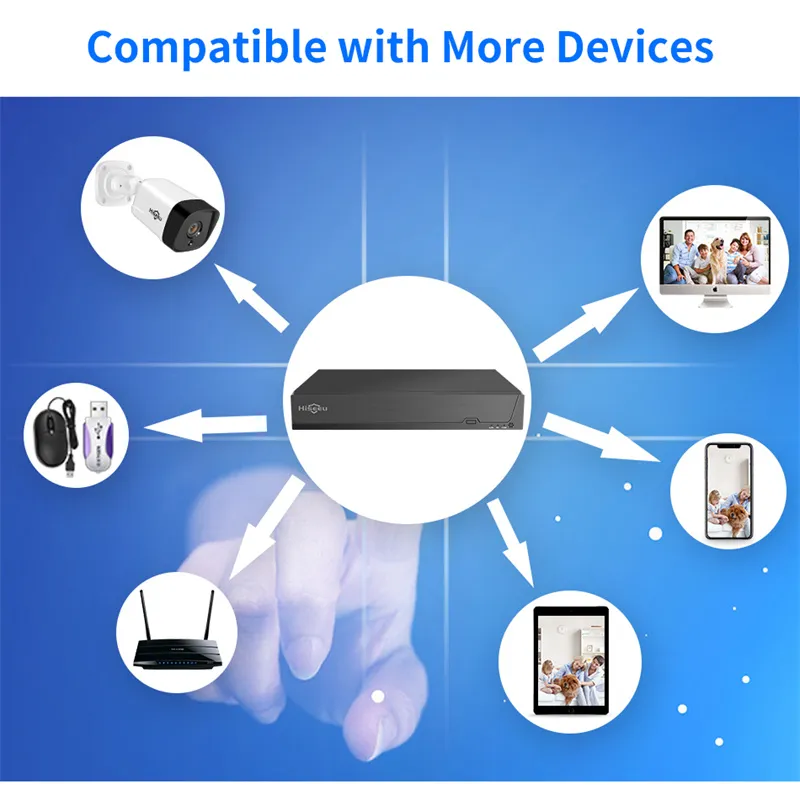 Hiseeu 4K 32CH NVR for CCTV Security Surveillance IP Camera H.265+ 5MP DVR Network Video Audio Recorder ONVIF Humanoid EU Plug