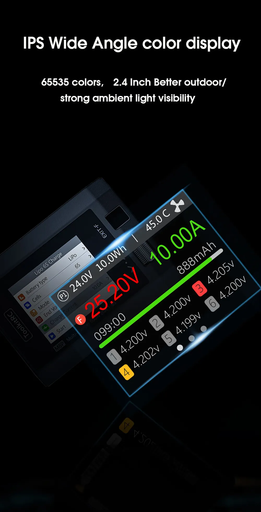 ToolkitRC M8P 600W 20A Multi-function DC Balance Charger for 1-8S XT60 Lipo LiHV LiFe Lion LTO Battery