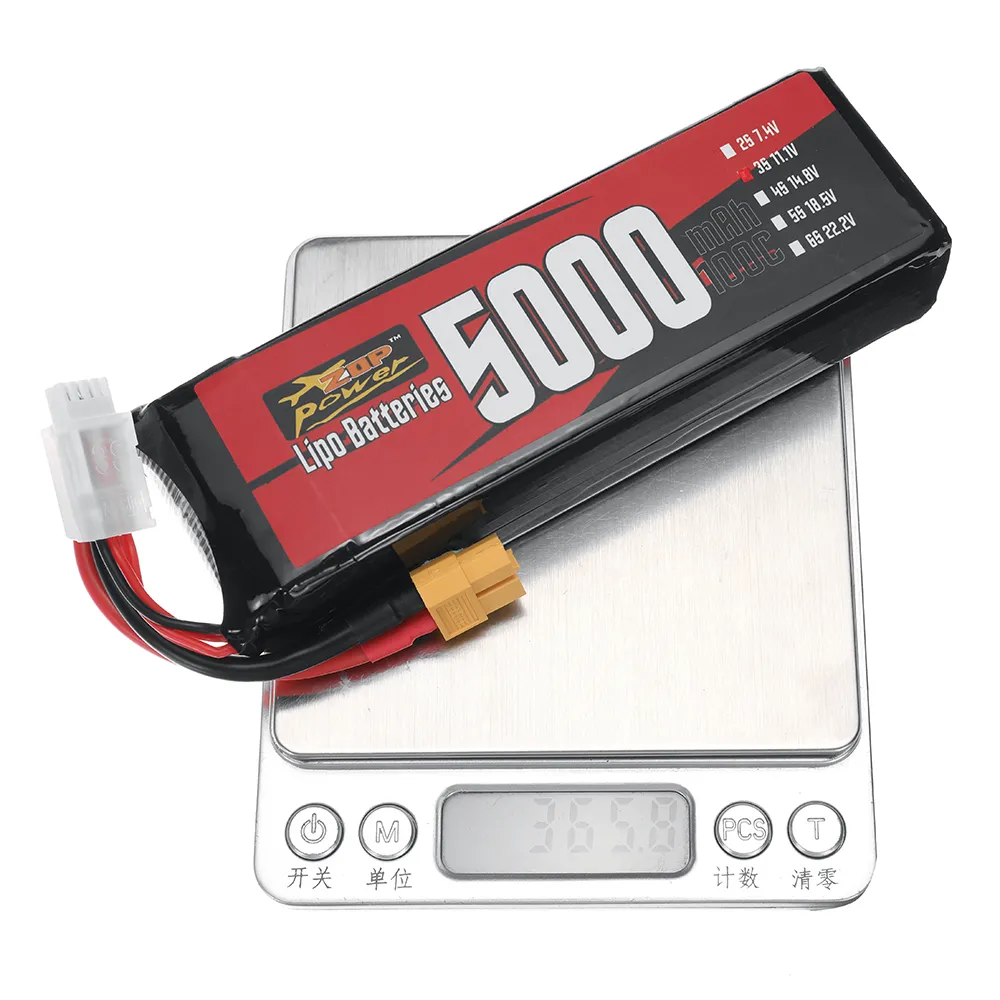 ZOP Power 3S 11.1V 5000mAh 100C 55.5Wh LiPo Battery XT60 Plug for RC Drone ZOP Power 3S 11.1V 5000mAh 100C 55.5Wh LiPo Battery XT60 Plug for RC Drone