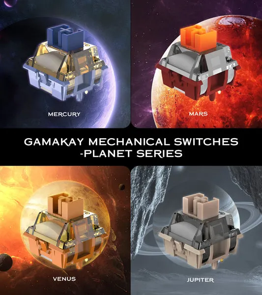 Gamakay 90Pcs Pre-lub Mechanical Switch Planet Series Tactile Silent / Linear Light Guide Switch for DIY Mechanical Gaming Keyboard Gamakay 90Pcs Pre-lub Mechanical Switch Planet Series Tactile Silent / Linear Light Guide Switch for DIY Mechanical Gaming Keyboard