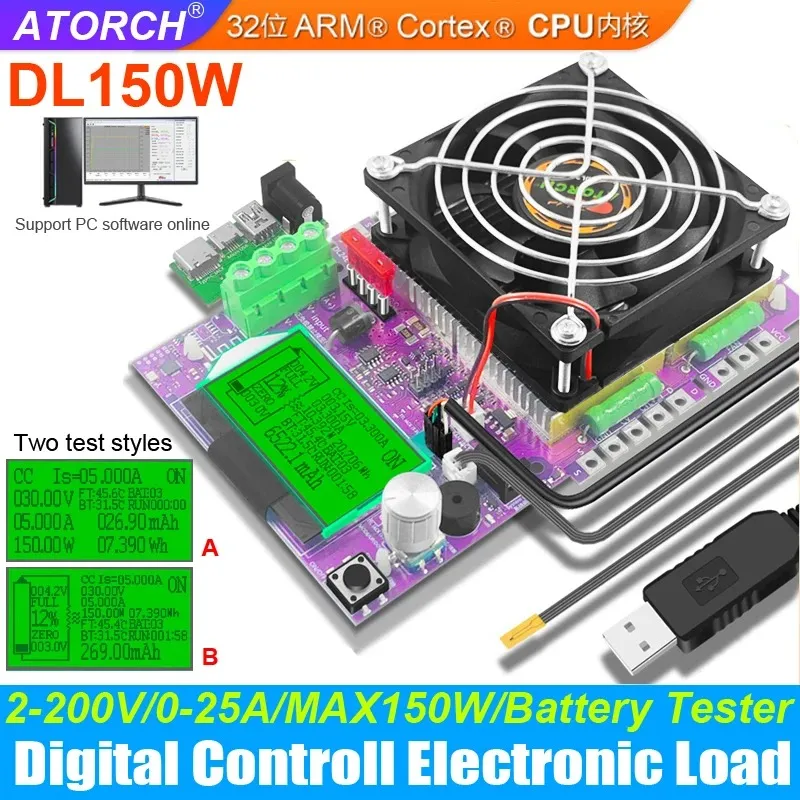 DL150W Power Electronic Load Voltage Current Battery Tester 18650 Pack Capacity Monitor USB DC 72V Checker Tools For PC Online DL150W Power Electronic Load Voltage Current Battery Tester 18650 Pack Capacity Monitor USB DC 72V Checker Tools For PC Online