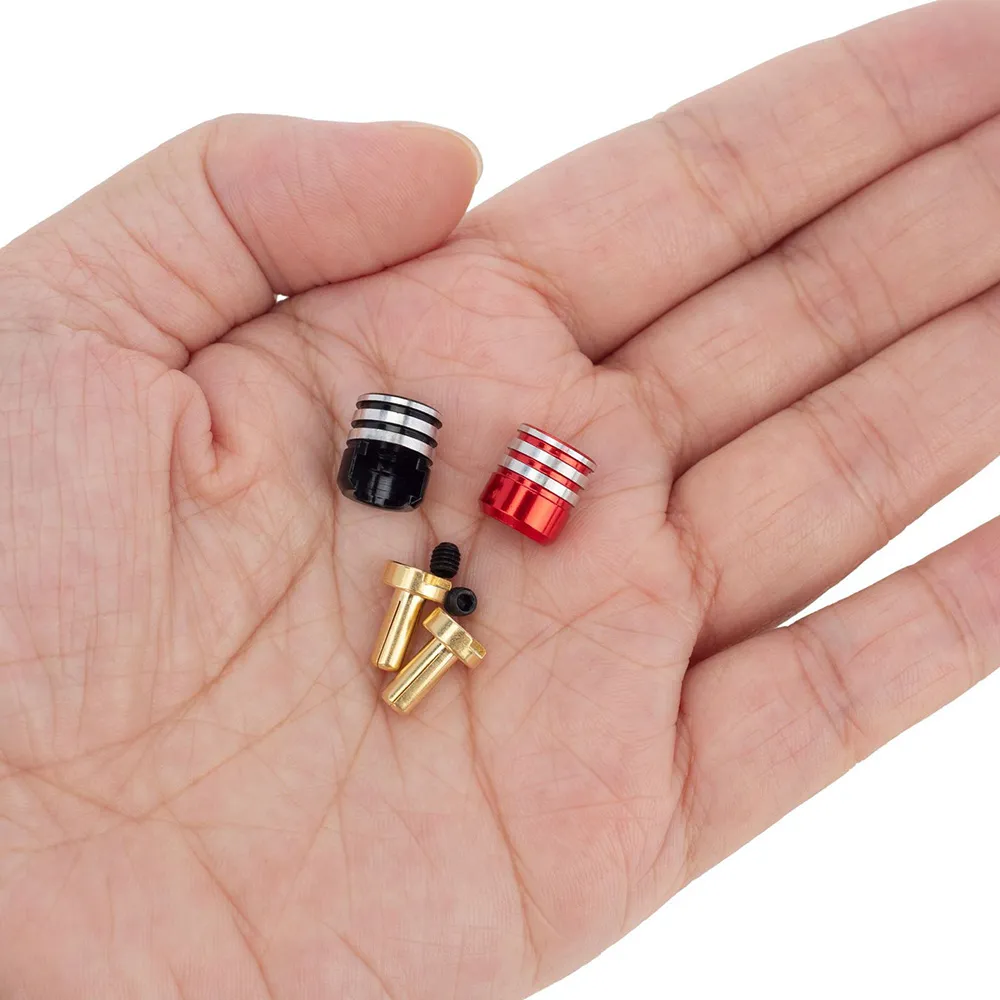4 pezzi Custodia rigida per batteria Raffreddatore Proiettile Spina Testa a Banana per 1/10 RC Off-Road Monster Truck RC Auto modificata