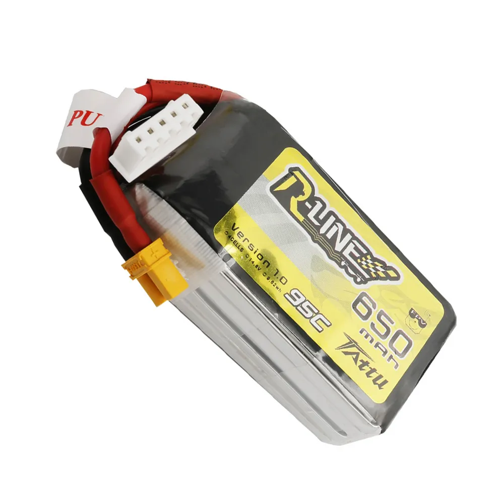 Tattu R-Line 4S 14.8V 650mAh 95C 4S1P Lipo Battery XT30 Plug for GEPRC Tern LR40 FPV Racing Drone