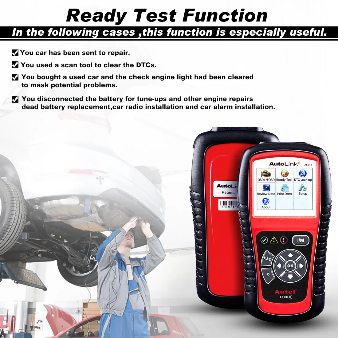 Autel AL519 OBD2 Scanner Diagnostic Tool Car Code Reader Escaner Automotriz Automotive Scanner Car Diagnostic