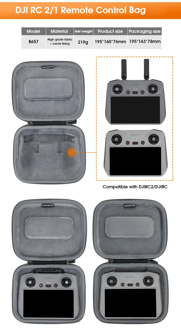 Sunnylife Portable Waterproof Storage Shoulder Bag Handbag Carrying Box Case for DJI MINI 4 PRO Drone Remote Controller Combo Set