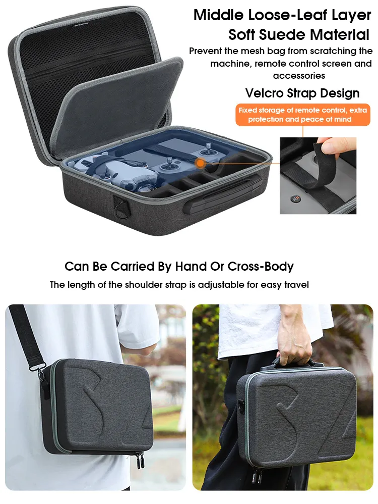 Sunnylife Portable Waterproof Storage Shoulder Bag Handbag Carrying Box Case for DJI MINI 4 PRO Drone Remote Controller Combo Set