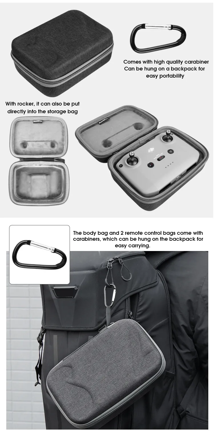 Sunnylife Portable Waterproof Storage Shoulder Bag Handbag Carrying Box Case for DJI MINI 4 PRO Drone Remote Controller Combo Set