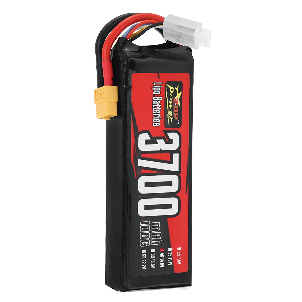 ZOP Power 4S 14.8V 3700mAh 100C 54.76Wh LiPo Battery XT60 Plug for RC Car
