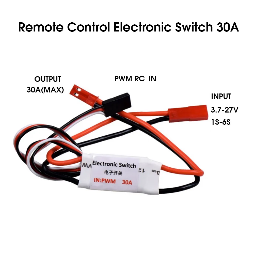 30A 3.7V-27V 1S-6S Electronic Switch Module with LED Light for FPV RC Airplane 30A 3.7V-27V 1S-6S Electronic Switch Module with LED Light for FPV RC Airplane