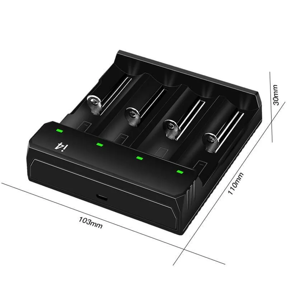 [USA Direct] I4 4-Slot with USB Type-C Port Universal Rechargeable Battery Charger Intellegent Charger for Flashlight RC Toys Home Tools Battery Charger For Li-ion 18650 21700 26650 AA AAA Batteries Cell