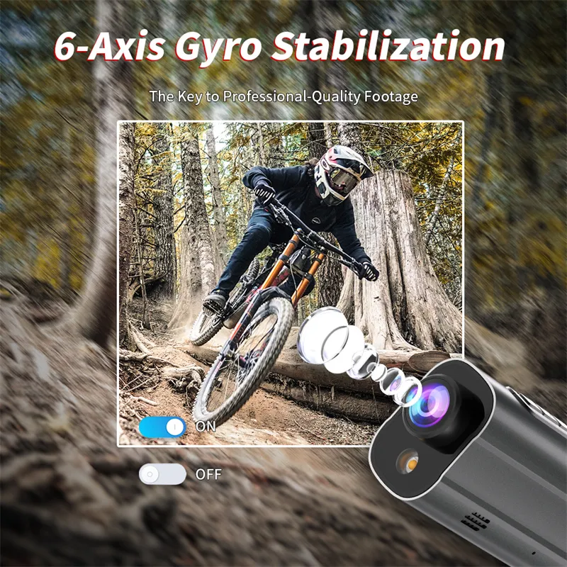 AK-M101 5K Action WiFi Camera Road Bike Motorcycle Helmet Camera Anti-shake Riding Bicycle Drive Recorder with Led Light Flashlight
