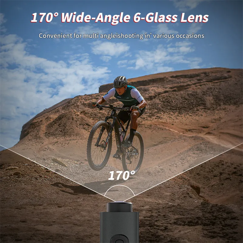 AK-M101 5K Action WiFi Camera Road Bike Motorcycle Helmet Camera Anti-shake Riding Bicycle Drive Recorder with Led Light Flashlight